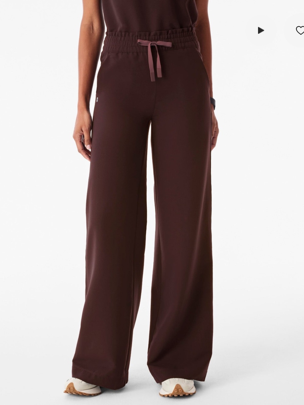 Neat Figs Espresso Highwaisted Allison Ultra Wide leg scrub pants